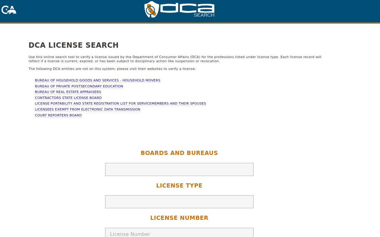 Stockton people search through California professional licenses