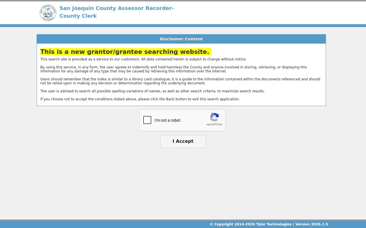 Stockton people search in San Joaquin Recorder Self-Service