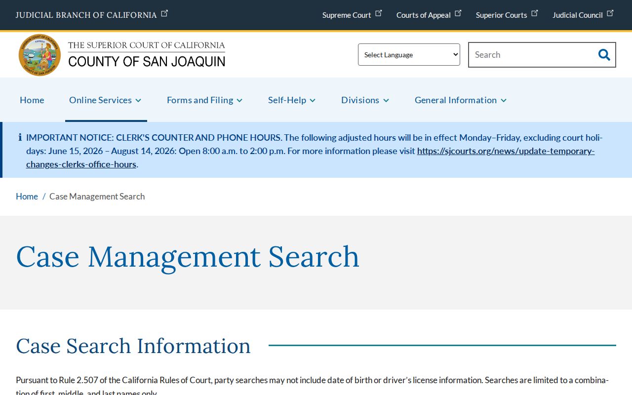 Stockton court records search explanation for people lookup