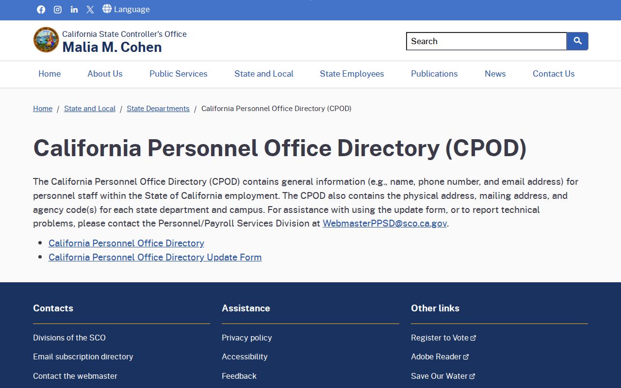 Stockton people directories California personnel office resource