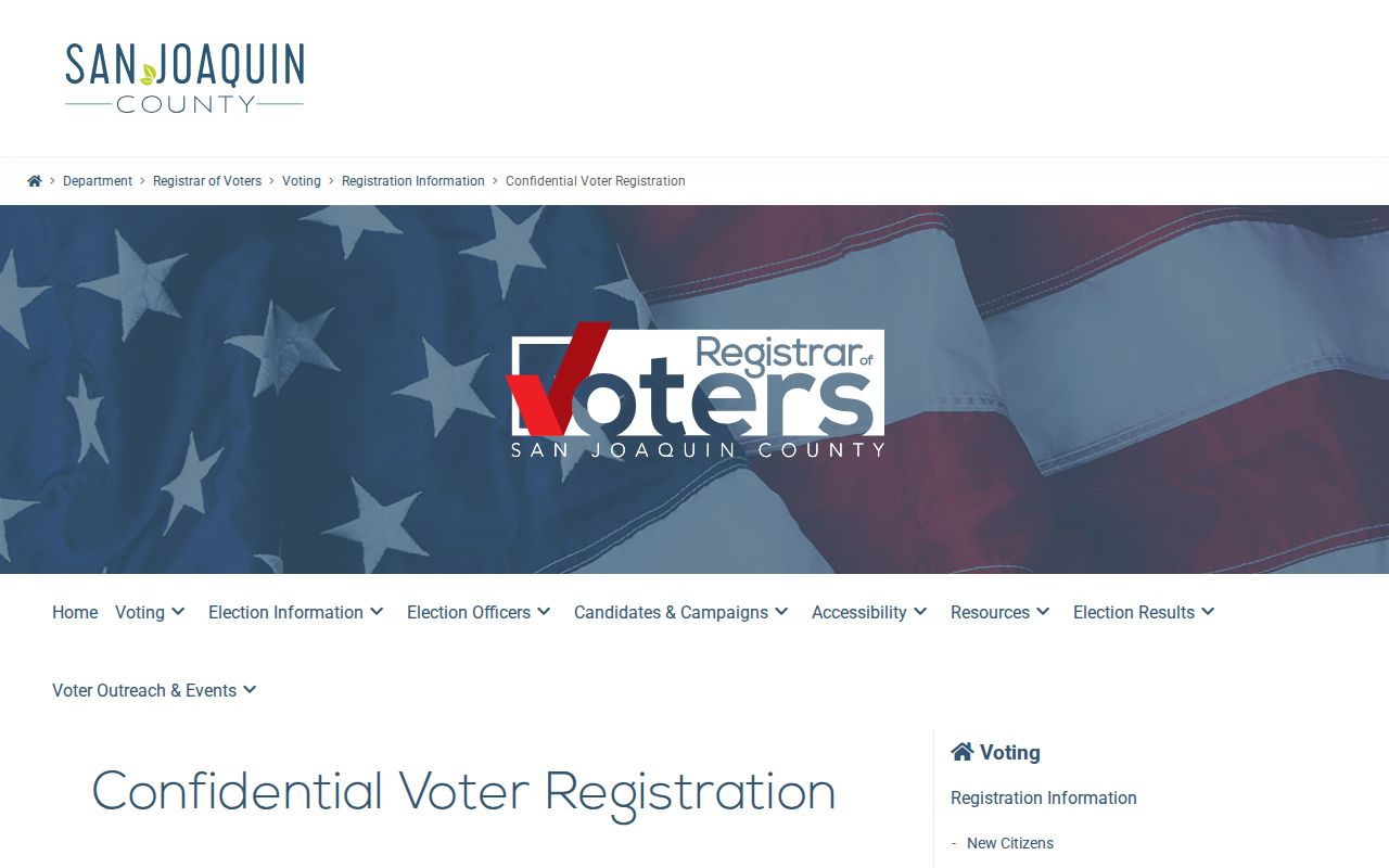 Stockton confidential voter records information